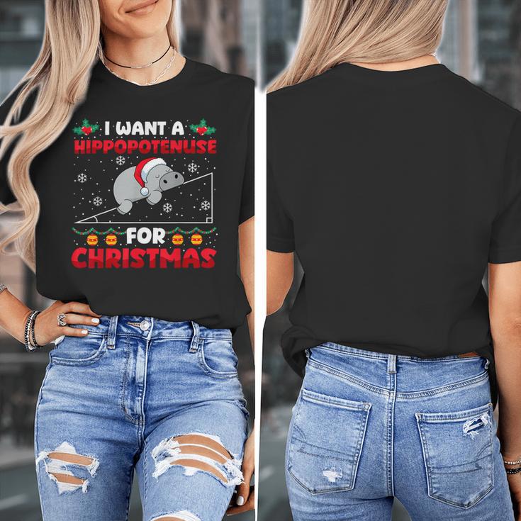 Christmas Math Teacher Hippopotenuse Math Lovers Xmas Women's T-Shirt, funny design Christmas Math Teacher Hippopotenuse Math Lovers Xmas Women's T-Shirt, funny design