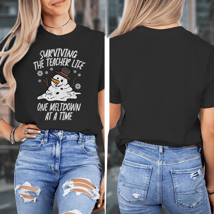 Christmas Surviving Teacher Life Meltdown Xmas Women Men Women's T-Shirt, funny design Christmas Surviving Teacher Life Meltdown Xmas Women Men Women's T-Shirt, funny design
