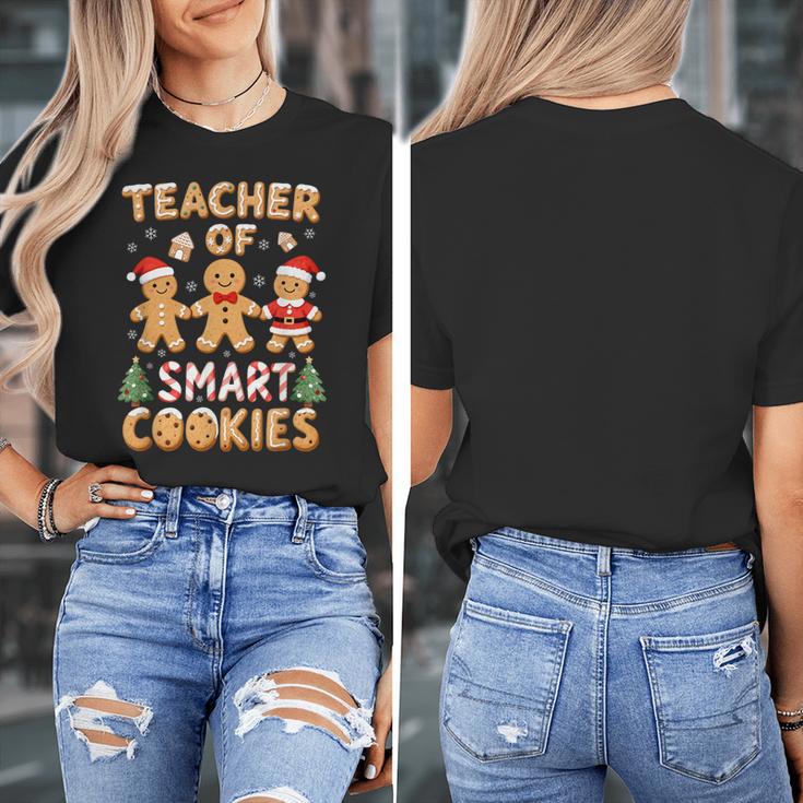 Christmas Teacher Of Smart Cookies Gingerbread Man Teaching Women's T-Shirt, funny design