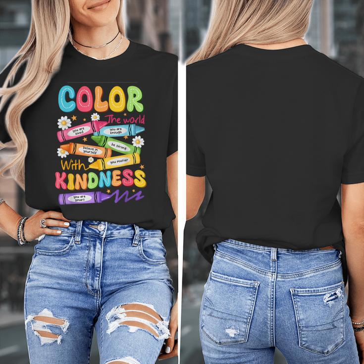 Color The World With Kindness Teachers Back To School Women's T-Shirt, funny design