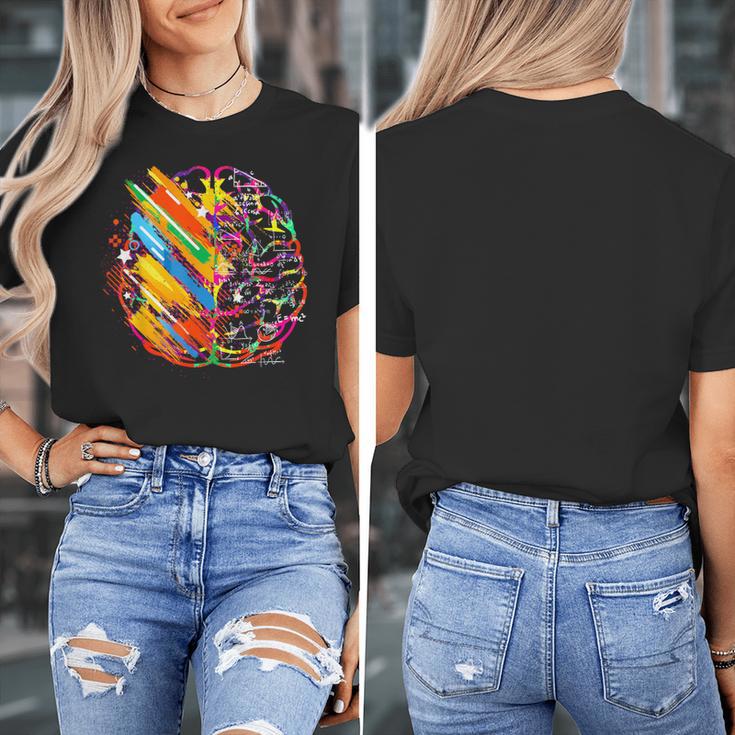 Colorful Brain Art Teacher Artist Painter Student Women's T-Shirt, funny design Colorful Brain Art Teacher Artist Painter Student Women's T-Shirt, funny design