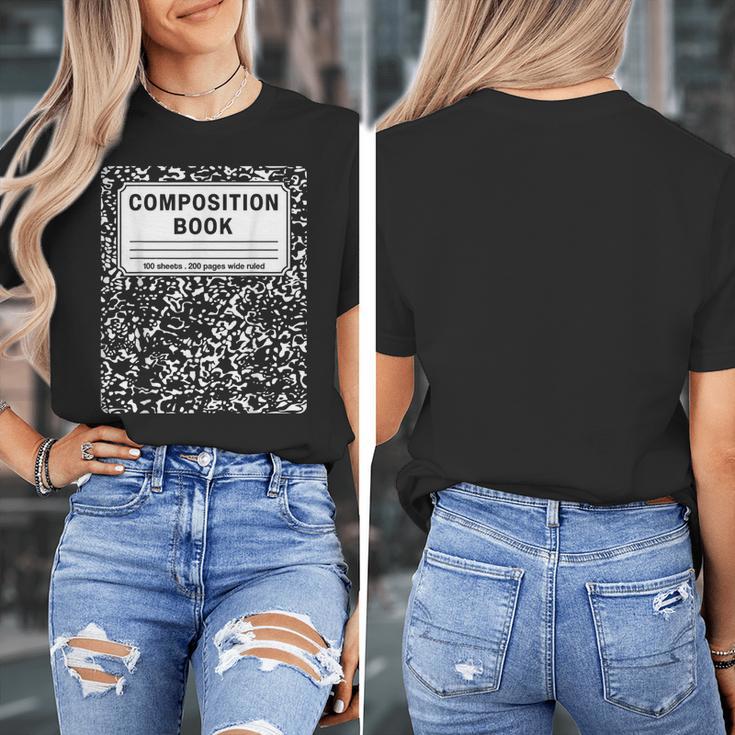 Composition Book Notebook Teachers Matching Group Halloween Women's T-Shirt, funny design