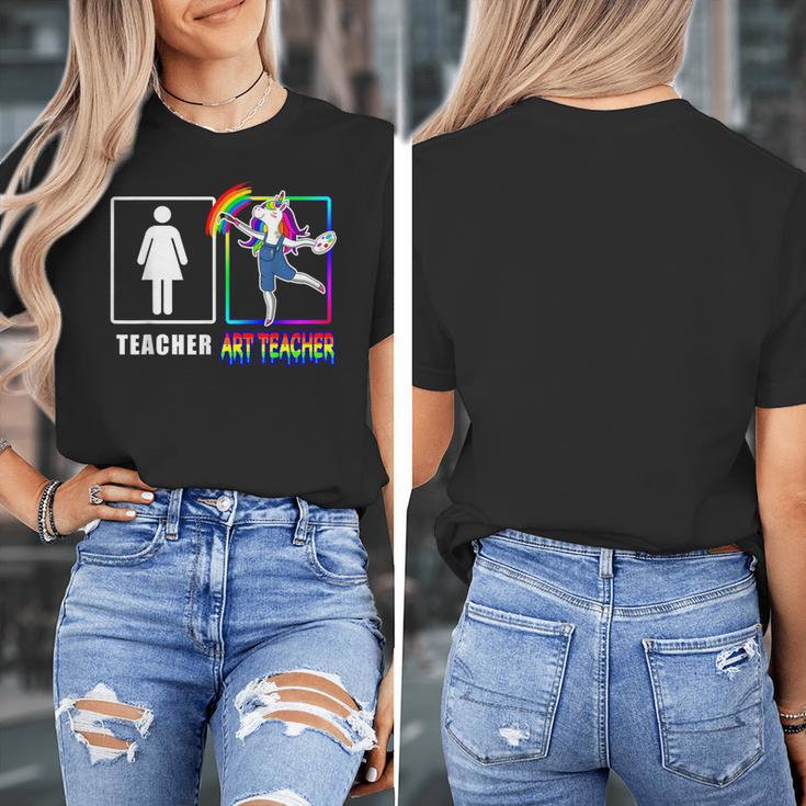 Cute Art Teacher Magical Dabbing Unicorn Artist Women's T-Shirt, funny design Cute Art Teacher Magical Dabbing Unicorn Artist Women's T-Shirt, funny design