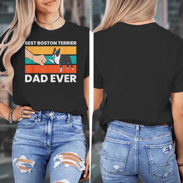 Cute Boston Terrier Best Boston Terrier Dad Ever Women's T-Shirt, Couple Gifts, Boston Terrier Dad Gifts, funny design