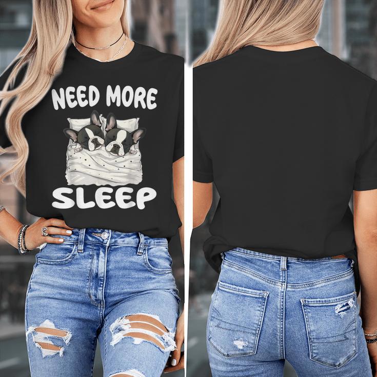 Cute Boston Terrier Need More Sleep Pajamas Nightgown Women's T-Shirt, funny design