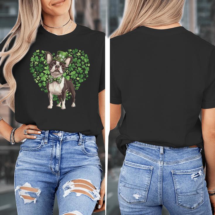 Cute Boston Terrier Shamrock St Patrick's Day Dog Lover Men Women Kids Women's T-Shirt, funny design
