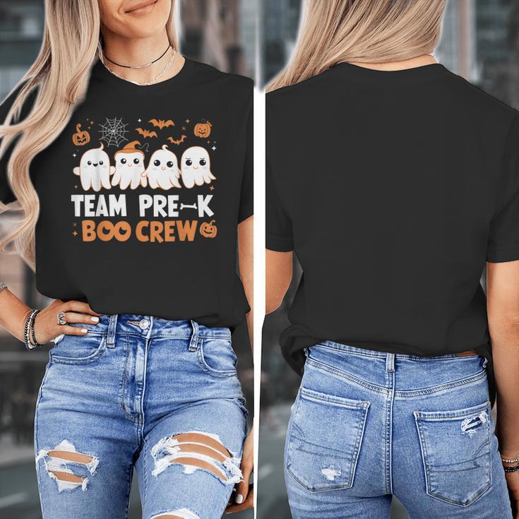 Cute Ghosts Pre-K Boo Crew Teachers Halloween Party Team For Men Women Kids Women's T-Shirt, funny design