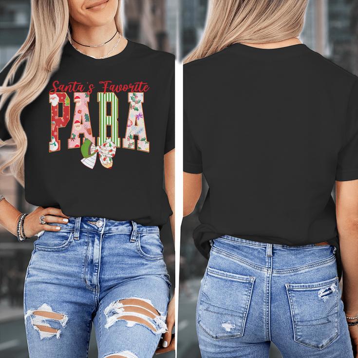 Cute Santas Favorite Para Christmas Paraprofessional Teacher Women's T-Shirt, funny design