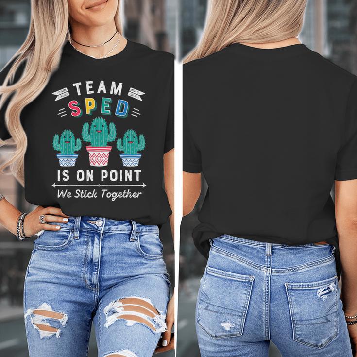 Cute SPED Teacher Special Education Cactus SPED Teacher Women's T-Shirt, funny design