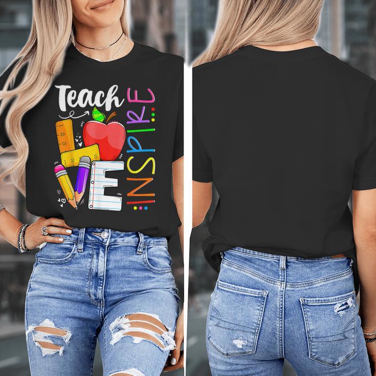 Cute Teach Love And Inspire Men Women Teacher Women's T-Shirt, funny design Cute Teach Love And Inspire Men Women Teacher Women's T-Shirt, funny design