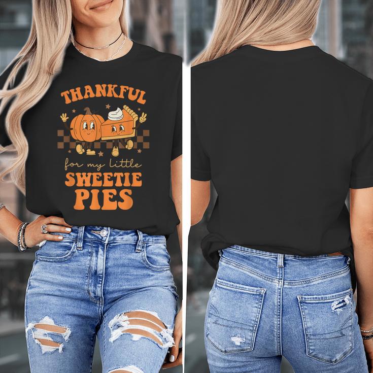 Cute Thanksgiving Teacher Thankful For My Sweetie Pies Mom Women's T-Shirt, Couple Gifts, funny design