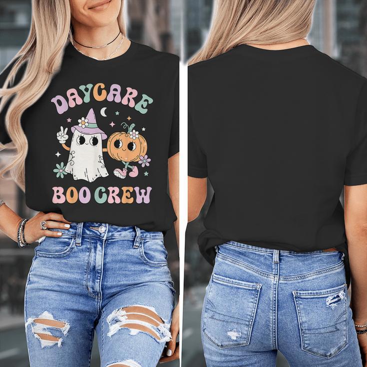 Daycare Boo Crew Groovy Halloween Floral Ghost Kid Teacher Women's T-Shirt, Groovy Teacher Gifts, funny design Daycare Boo Crew Groovy Halloween Floral Ghost Kid Teacher Women's T-Shirt, Groovy Teacher Gifts, funny design