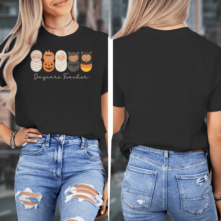 Daycare Teacher Halloween Infant Squad Spooky Childcare Fall Women's T-Shirt, funny design
