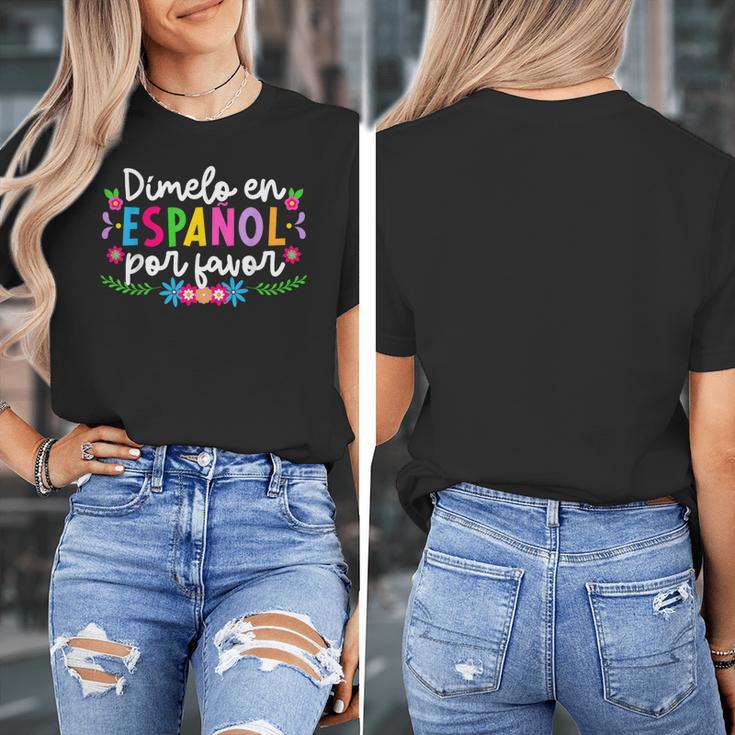 Dimelo En EspañOl Maestra De EspañOl Spanish Teacher Women's T-Shirt, funny design Dimelo En EspañOl Maestra De EspañOl Spanish Teacher Women's T-Shirt, funny design