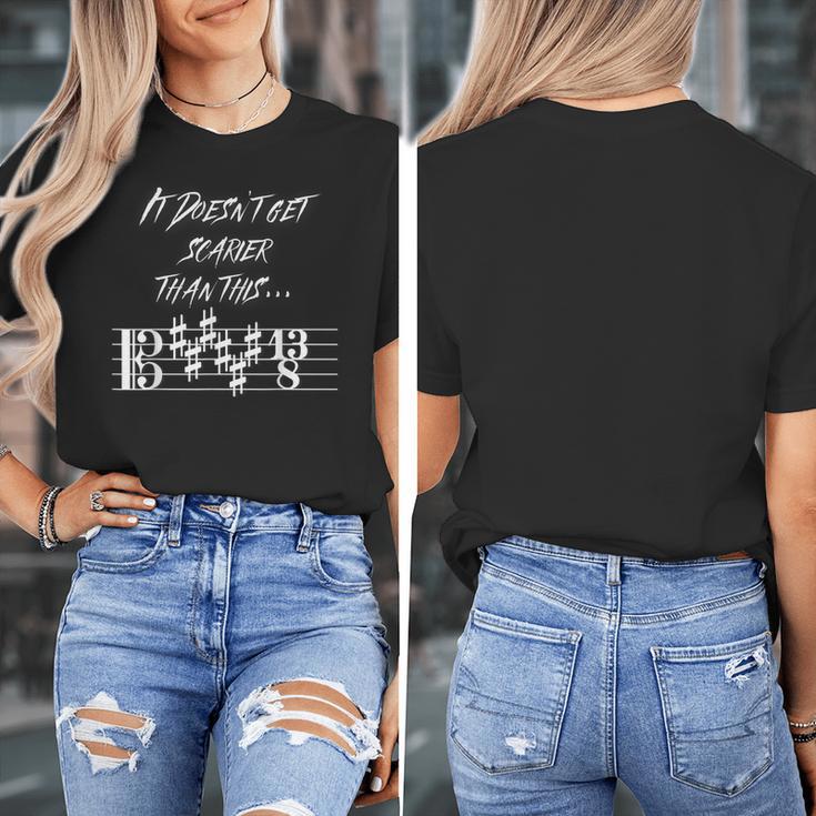 It Doesn't Get Scarier Halloween Music Teacher Costume For Men Women Women's T-Shirt, funny design