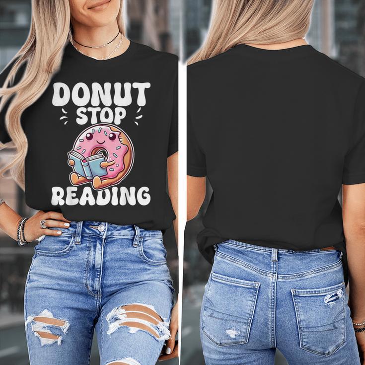 Donut Stop Reading Kawaii Teacher Preschool Kindergarten Women's T-Shirt, funny design
