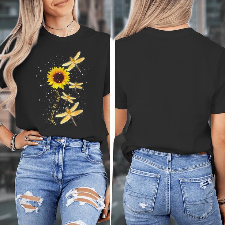 Dragonfly Sunflower Teacher Growth Mindset Choose To Shine Women's T-Shirt, funny design Dragonfly Sunflower Teacher Growth Mindset Choose To Shine Women's T-Shirt, funny design