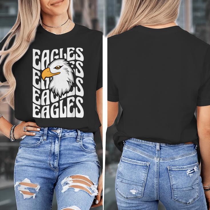 Eagles School Sports Fan Team Spirit Teacher Parent Student Women's T-Shirt, funny design