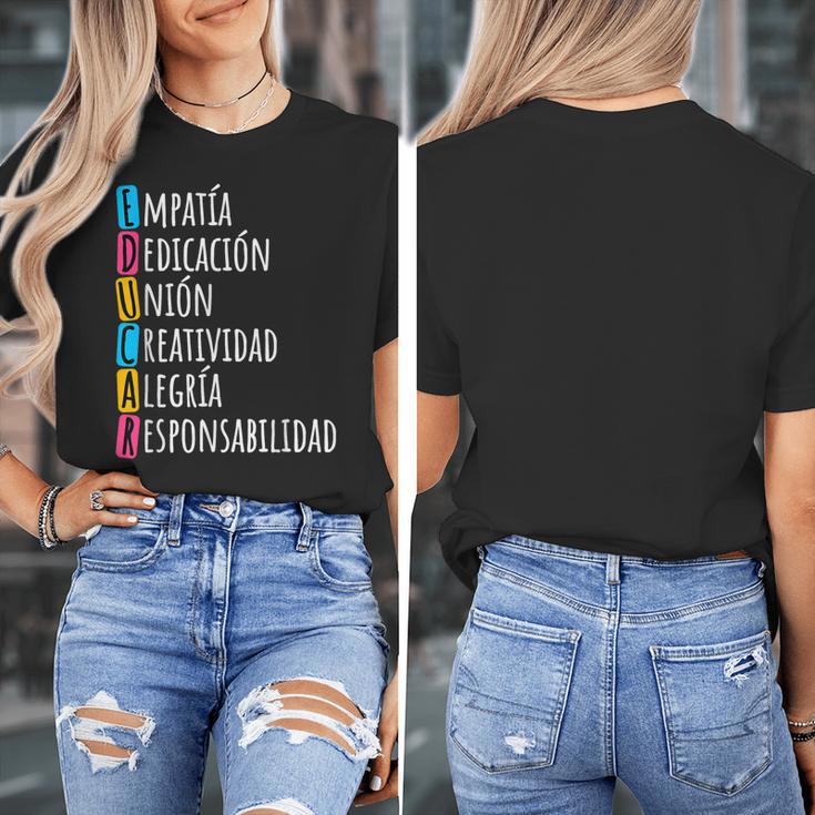 Educar Bilingual Spanish Teacher Women's T-Shirt, funny design Educar Bilingual Spanish Teacher Women's T-Shirt, funny design