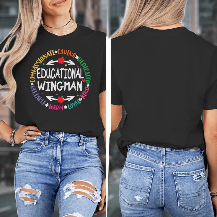 Educational Wingman Assistant Teaching a School Teacher Aide Women's T-Shirt, funny design Educational Wingman Assistant Teaching a School Teacher Aide Women's T-Shirt, funny design