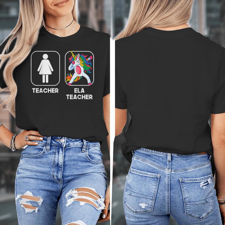 ELA Teacher Dabbing Unicorn Teacher Women Women's T-Shirt, funny design
