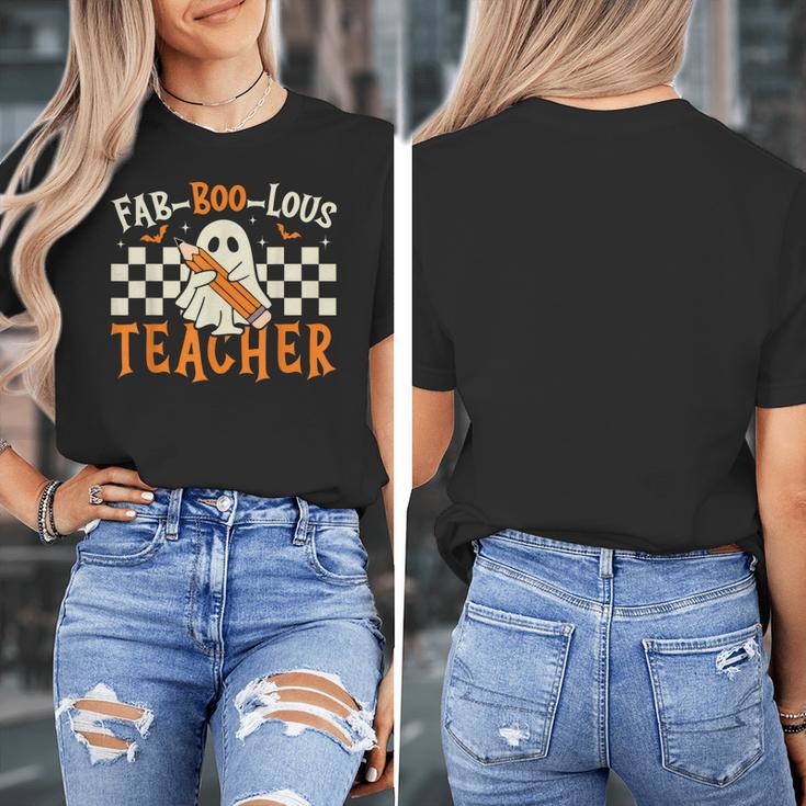 Fab Boo Lous Teacher Retro Ghost Spooky Halloween Costume Women's T-Shirt, funny design Fab Boo Lous Teacher Retro Ghost Spooky Halloween Costume Women's T-Shirt, funny design