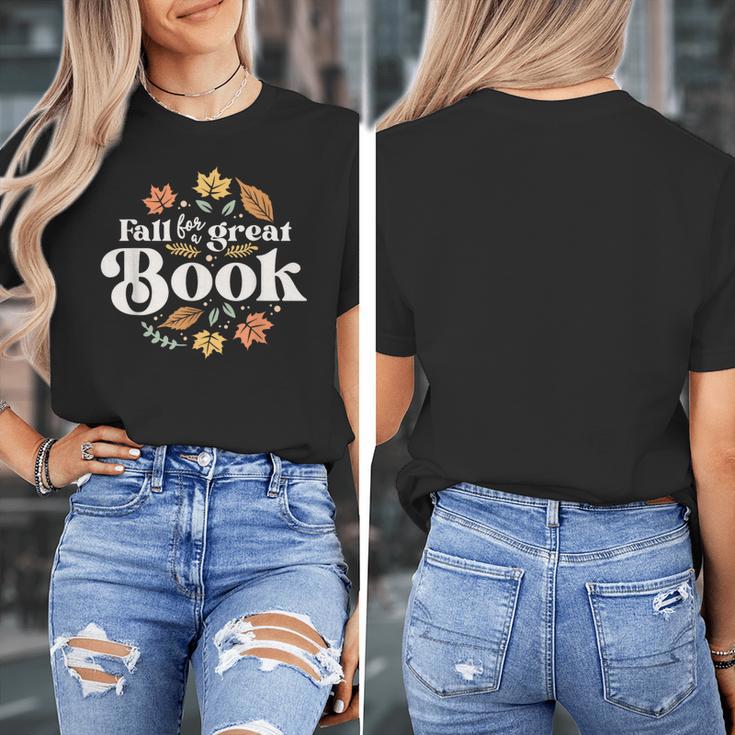 Fall For A Great Book Reading Librarian Autumn Teacher Women's T-Shirt, funny design Fall For A Great Book Reading Librarian Autumn Teacher Women's T-Shirt, funny design