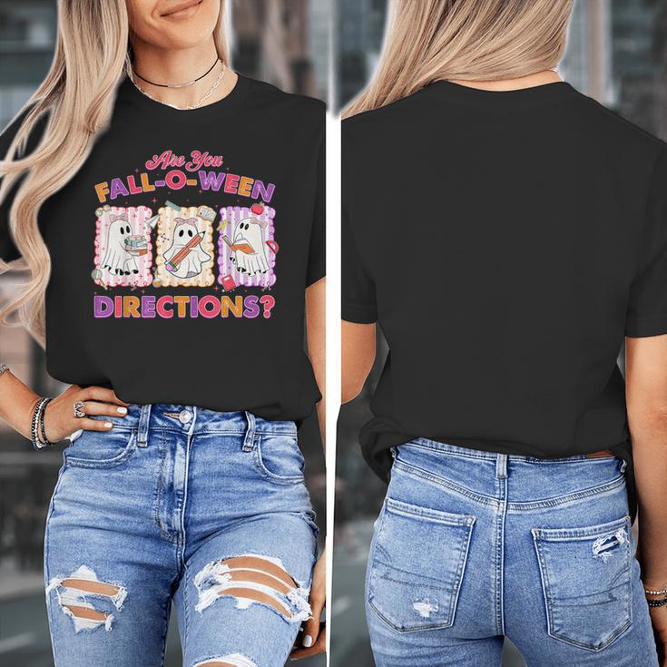 Are You Fall-O-Ween Directions Halloween Teacher Ghost Women's T-Shirt, funny design Are You Fall-O-Ween Directions Halloween Teacher Ghost Women's T-Shirt, funny design