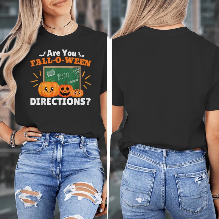 Are You Fall O Ween Directions Halloween Teacher Retro Women's T-Shirt, funny design Are You Fall O Ween Directions Halloween Teacher Retro Women's T-Shirt, funny design