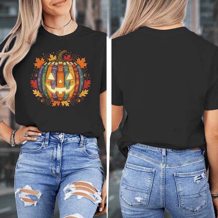 Fall Pumpkin Book Lover Spooky Librarian Teacher Halloween Women's T-Shirt, funny design Fall Pumpkin Book Lover Spooky Librarian Teacher Halloween Women's T-Shirt, funny design