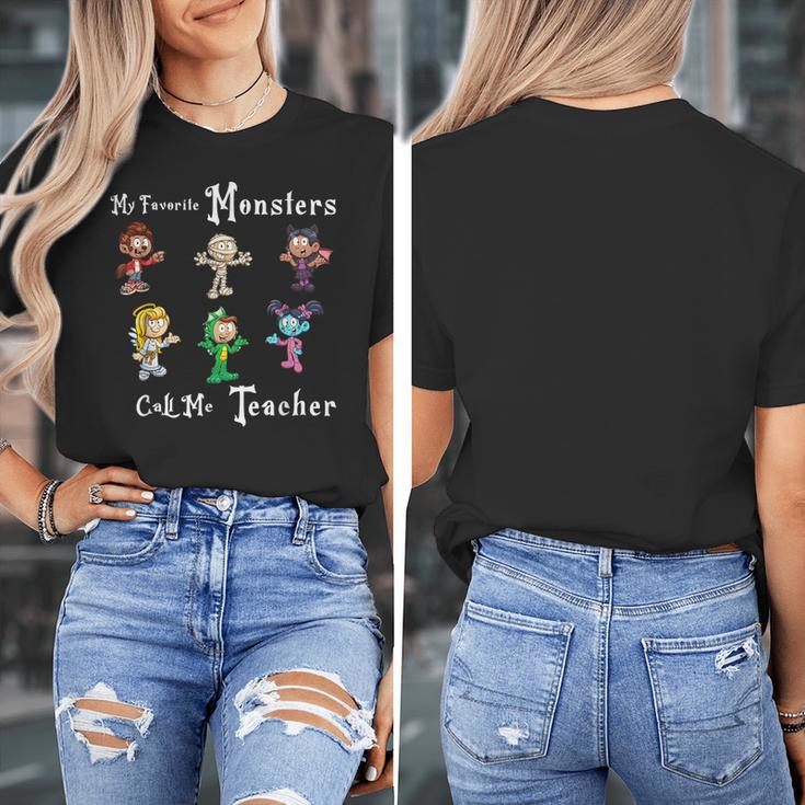 My Favorite Monsters Call Me Teacher Thank Mummy Vampire Bat Women's T-Shirt, funny design My Favorite Monsters Call Me Teacher Thank Mummy Vampire Bat Women's T-Shirt, funny design