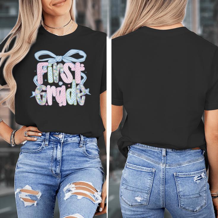 First Grade Coquette Bow Girls Teacher Team 1st Grade Squad Women's T-Shirt, First Grade Teacher Gifts, funny design First Grade Coquette Bow Girls Teacher Team 1st Grade Squad Women's T-Shirt, First Grade Teacher Gifts, funny design
