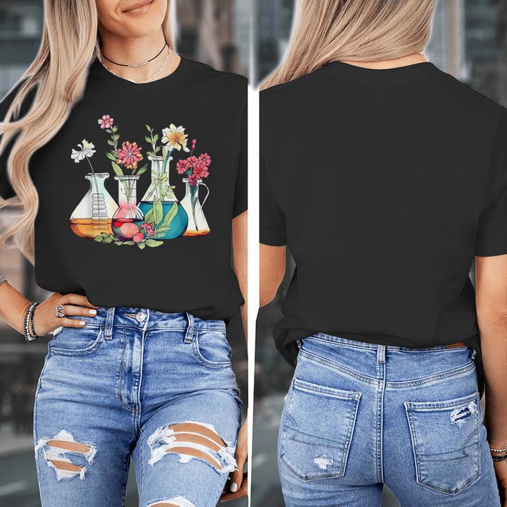 Floral Beakers Chemistry Lab Teacher Women's T-Shirt, funny design Floral Beakers Chemistry Lab Teacher Women's T-Shirt, funny design