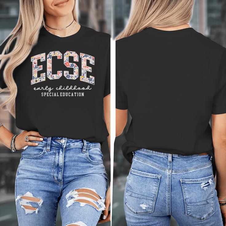 Floral ECSE Early Childhood Special Education SPED Teacher Women's T-Shirt, funny design Floral ECSE Early Childhood Special Education SPED Teacher Women's T-Shirt, funny design