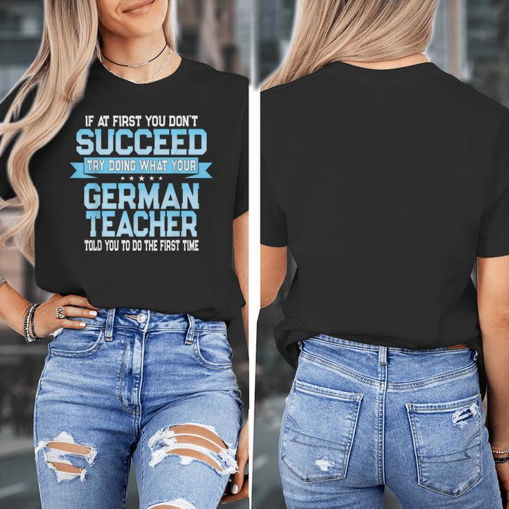Fun German Teacher Appreciation Language Class Saying Women's T-Shirt, German Teacher Gifts, funny design Fun German Teacher Appreciation Language Class Saying Women's T-Shirt, German Teacher Gifts, funny design