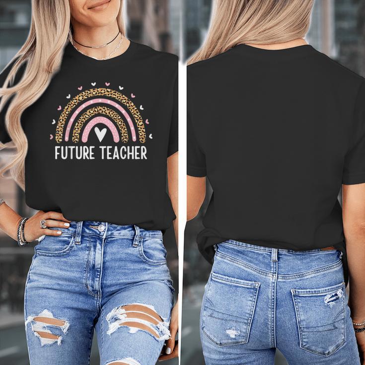 Future Teacher Kids Youth Girls Leopard Rainbow Women Women's T-Shirt, Future Teacher Gifts, funny design Future Teacher Kids Youth Girls Leopard Rainbow Women Women's T-Shirt, Future Teacher Gifts, funny design