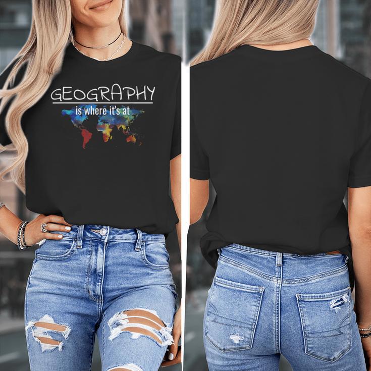 Geography Teacher Earth Day Is Where It's At For Men Women Kids Women's T-Shirt, funny design Geography Teacher Earth Day Is Where It's At For Men Women Kids Women's T-Shirt, funny design