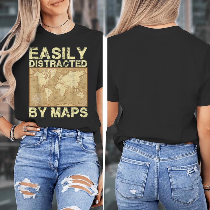 Geography Teacher Easily Distracted By Maps Women's T-Shirt, funny design Geography Teacher Easily Distracted By Maps Women's T-Shirt, funny design