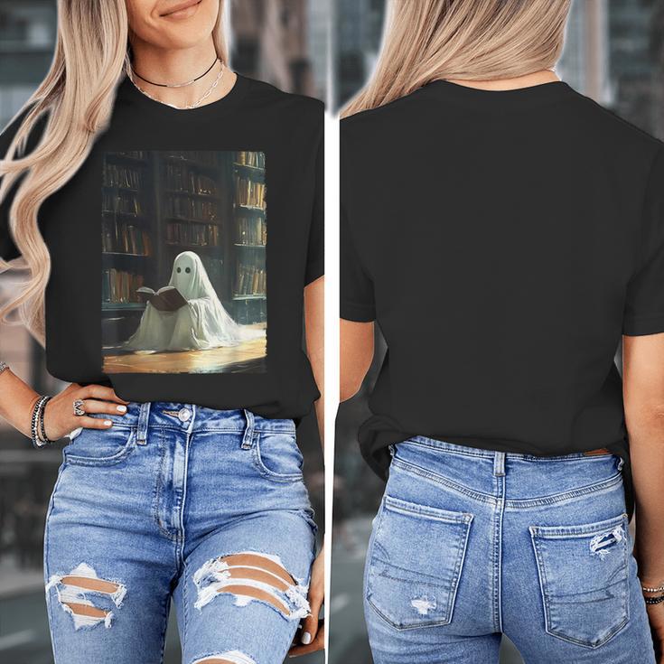 Ghost Library Halloween Book Reading Books Lover Teacher Women's T-Shirt, funny design Ghost Library Halloween Book Reading Books Lover Teacher Women's T-Shirt, funny design