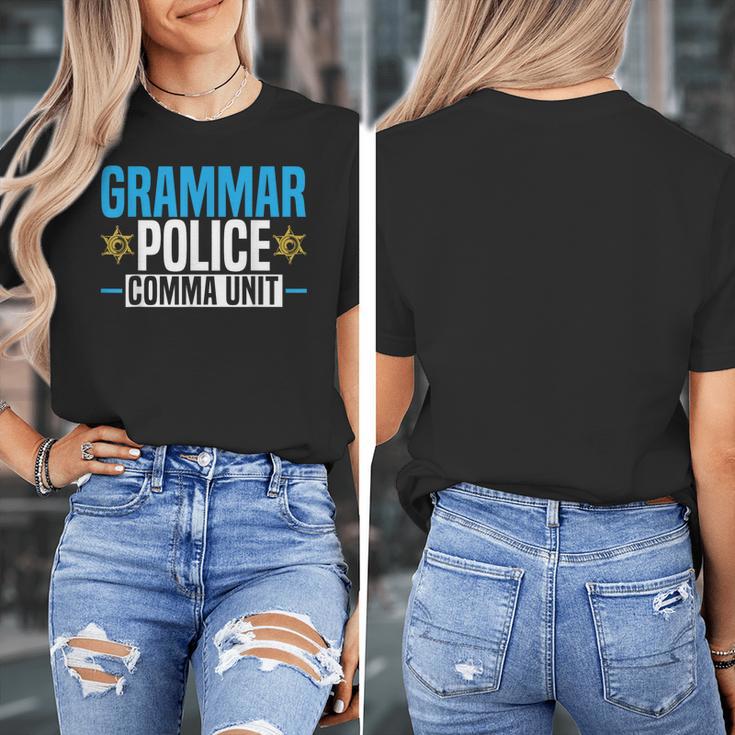 Grammar Police Comma Unit English Teacher Grammar Teacher For Men Women Women's T-Shirt, English Teacher Gifts, funny design