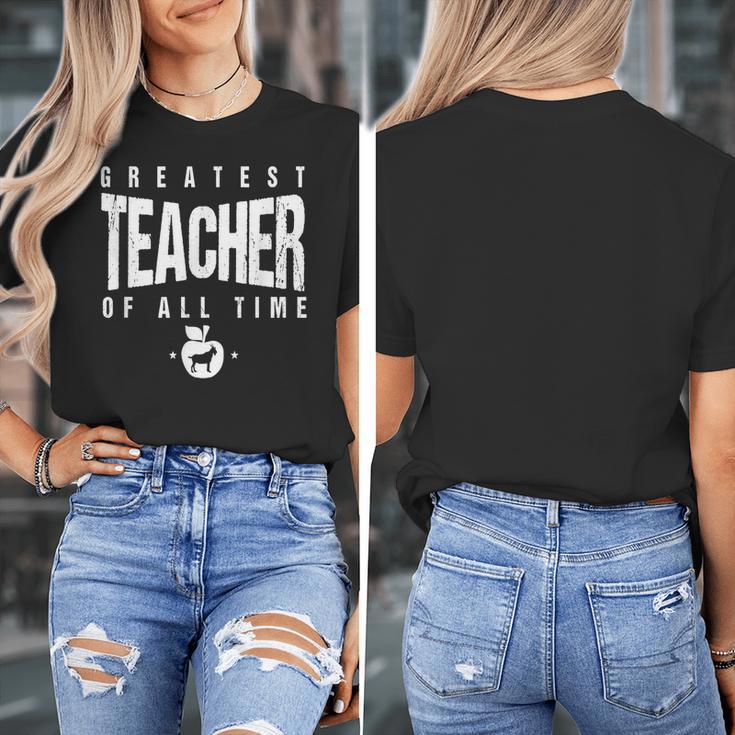 Greatest Teacher Of All Time Teachers Day 1 Teacher Goat Women's T-Shirt, funny design Greatest Teacher Of All Time Teachers Day 1 Teacher Goat Women's T-Shirt, funny design