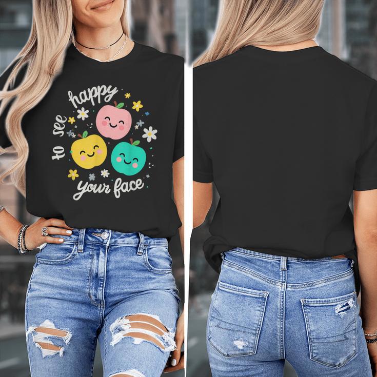 Groovy Happy To See Your Face Teacher School Appreciation Women's T-Shirt, Groovy Teacher Gifts, funny design
