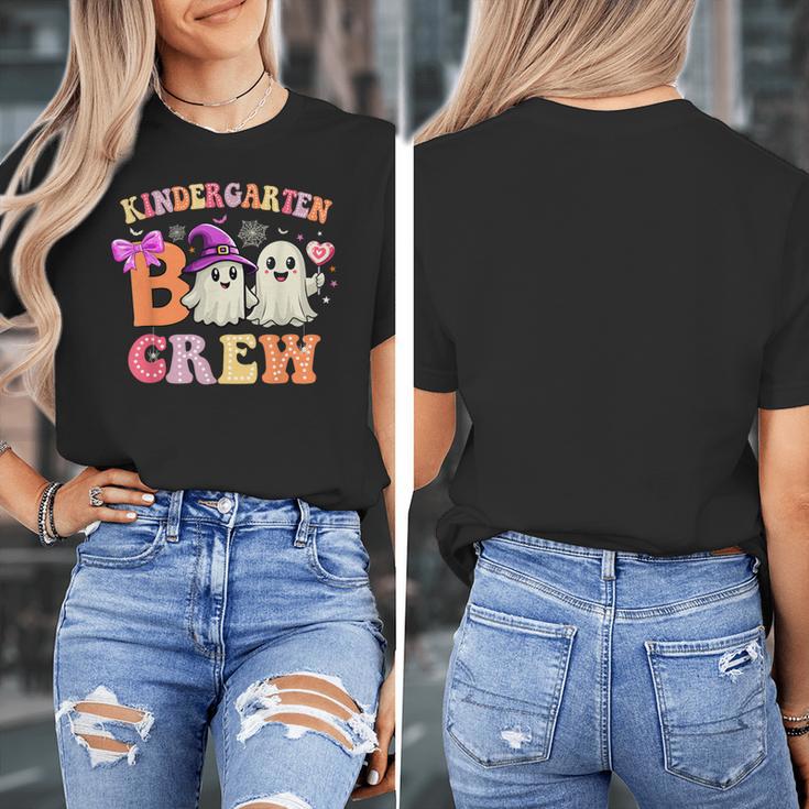 Groovy Kindergarten Boo Crew Kinder Halloween Teacher Kids Women's T-Shirt, Groovy Teacher Gifts, funny design