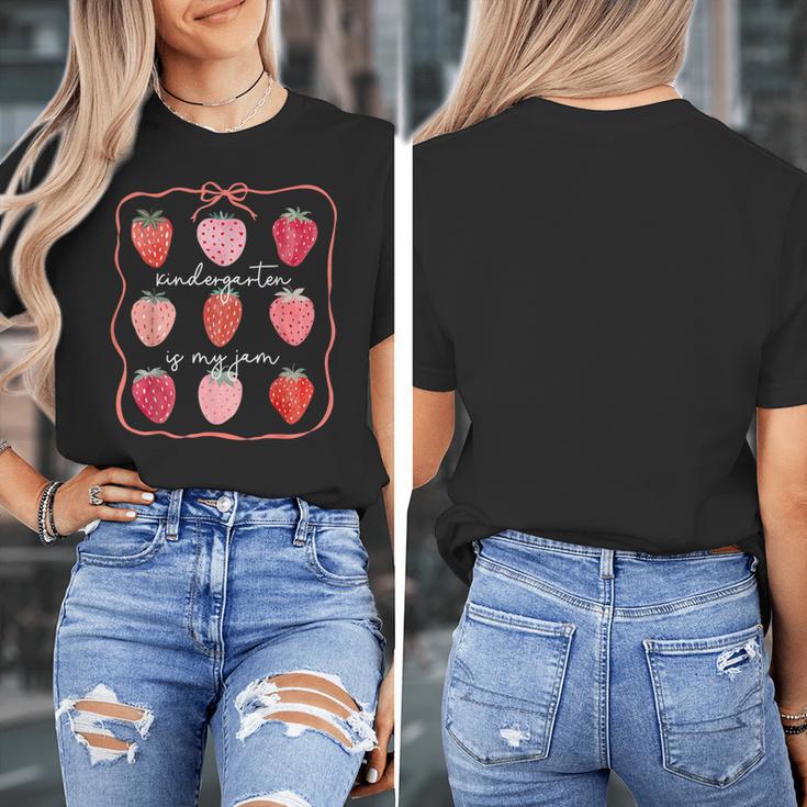 Groovy Kindergarten Is My Jam Strawberry Kinder Team Teacher Women's T-Shirt, Groovy Teacher Gifts, funny design Groovy Kindergarten Is My Jam Strawberry Kinder Team Teacher Women's T-Shirt, Groovy Teacher Gifts, funny design