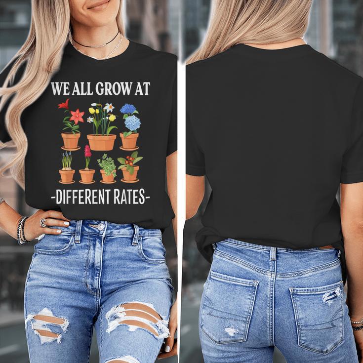 We All Grow At Different Rates Back To School Teacher Women's T-Shirt, funny design We All Grow At Different Rates Back To School Teacher Women's T-Shirt, funny design