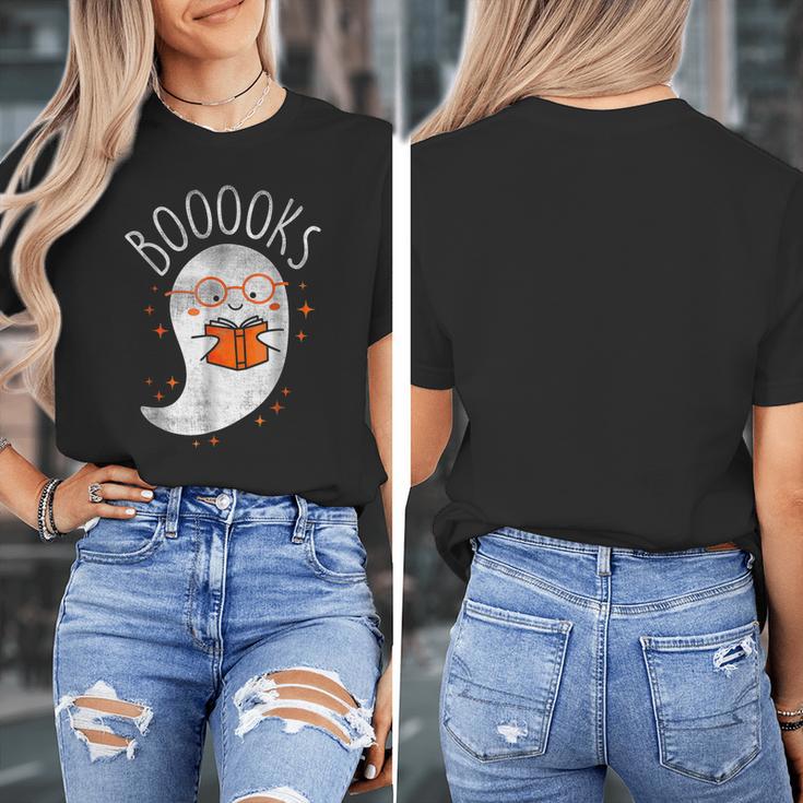 Halloween Cute Ghost Book Reading Teacher Women's T-Shirt, funny design Halloween Cute Ghost Book Reading Teacher Women's T-Shirt, funny design