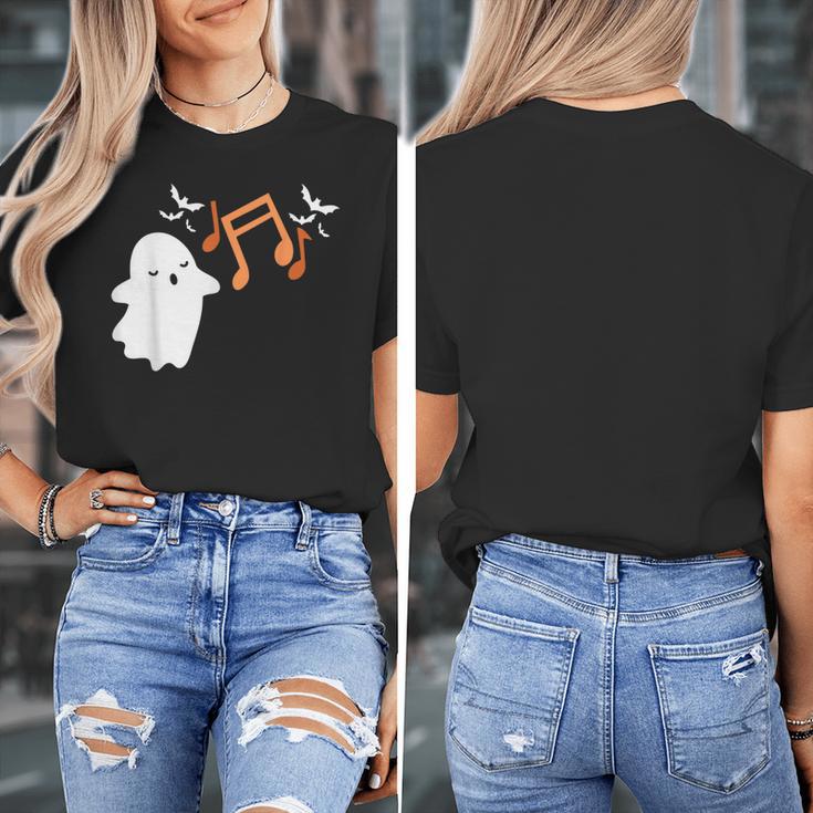 Halloween Music Note Ghost Teacher Fall Musical Instrument Women's T-Shirt, funny design Halloween Music Note Ghost Teacher Fall Musical Instrument Women's T-Shirt, funny design