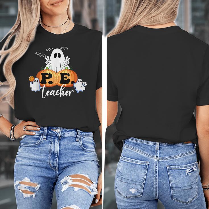 Halloween PE Teacher Ghosts Pumpkins Sports Lover Women's T-Shirt, Pe Teacher Gifts, funny design Halloween PE Teacher Ghosts Pumpkins Sports Lover Women's T-Shirt, Pe Teacher Gifts, funny design