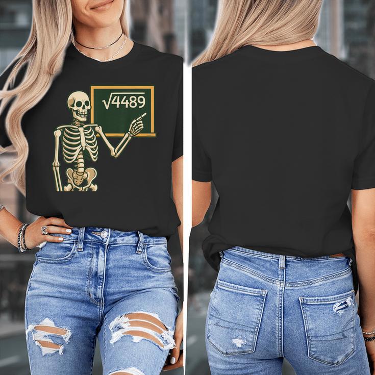 Halloween Skeleton 67 Meme Square Root 4489 Math Teacher Women's T-Shirt, funny design Halloween Skeleton 67 Meme Square Root 4489 Math Teacher Women's T-Shirt, funny design