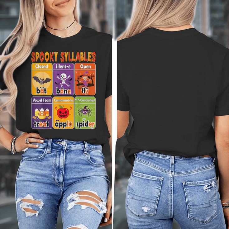 Halloween Spooky Syllable Types Teacher Educational Women's T-Shirt, funny design Halloween Spooky Syllable Types Teacher Educational Women's T-Shirt, funny design